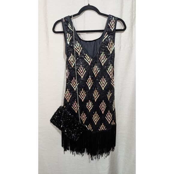 Weissman Dresses & Skirts - Weissman Dance Costume Adult SMALL New Year's Eve Dress w/ Sequin Clutch Purse